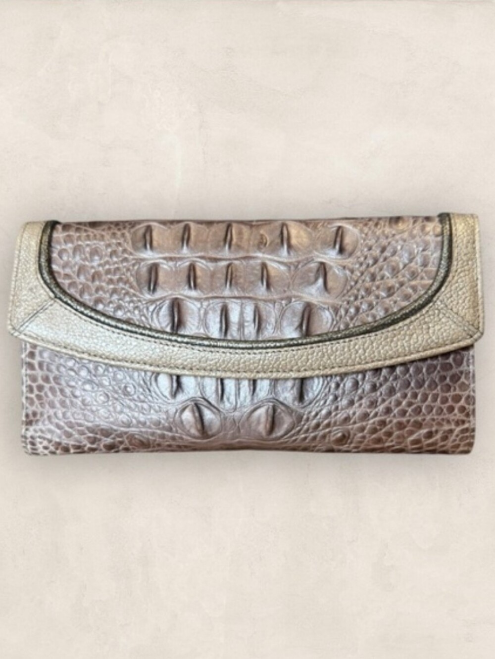 Brahmin NWT Croc Embossed Leather Wallet with Removable Checkbook